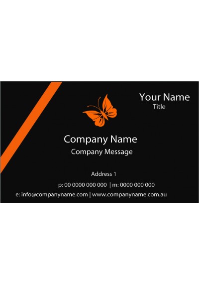 Orange Butterfly Logo Business Card